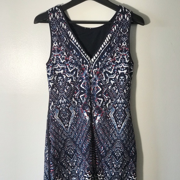 Patterned Round Neck Straight Summer Chic Dress S - Picture 2 of 6